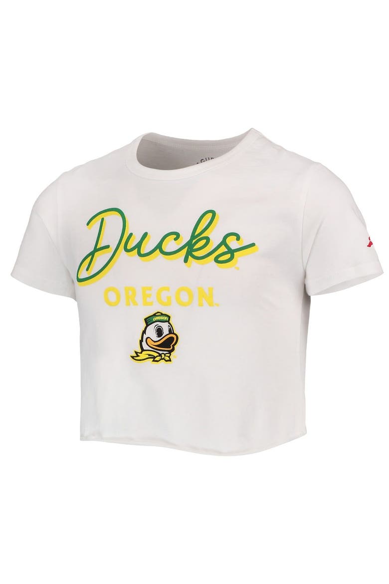Girls Youth League Collegiate Wear White Oregon Ducks Cropped T-Shirt, Alternate, color, White