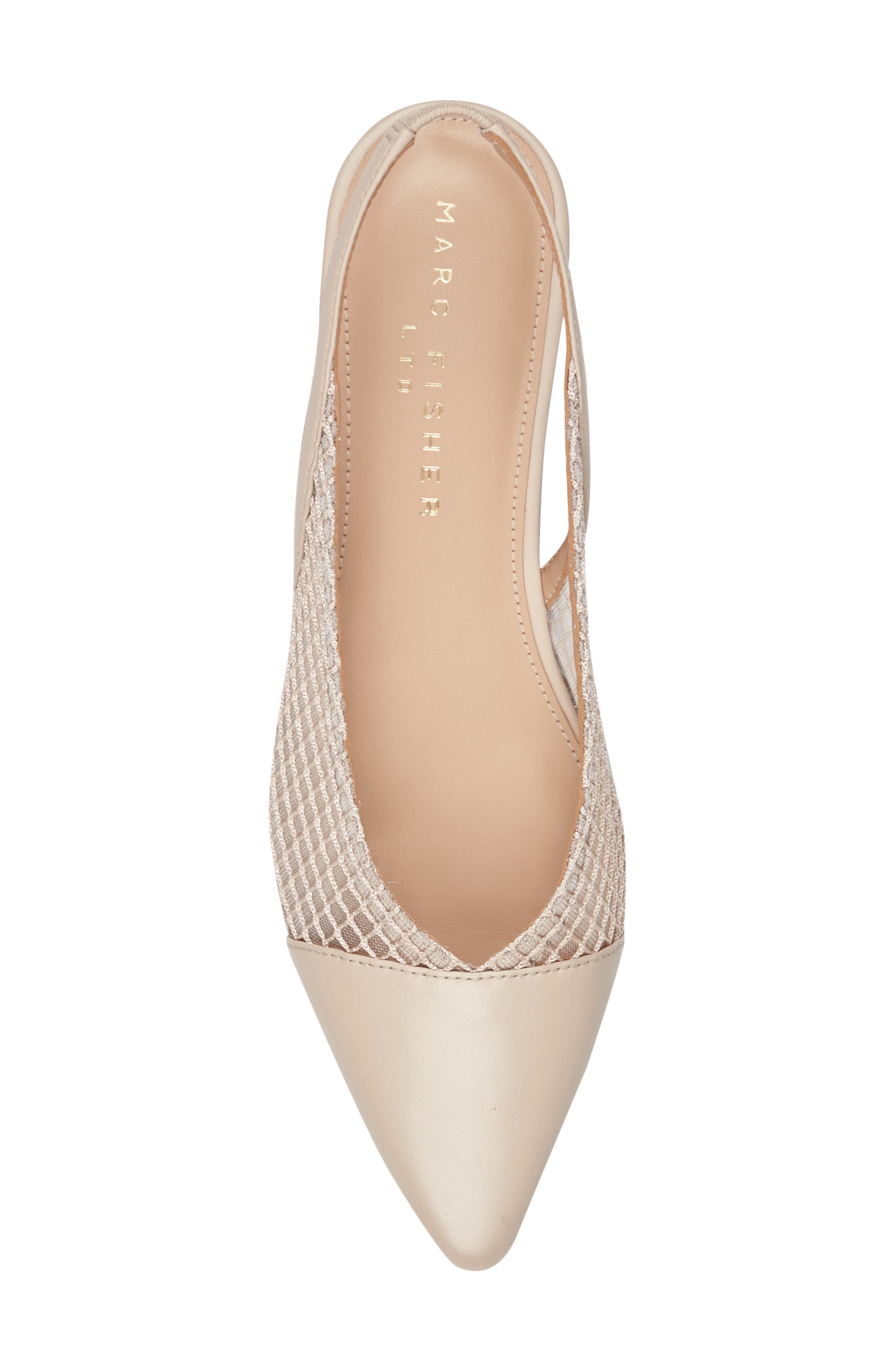 Davin Pointed Toe Slingback Flat, Alternate, color, LIGHT NATURAL