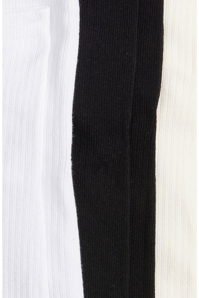 Assorted 3-Pack Rib Ankle Socks, Alternate, color, BLACK, CREAM, WHITE