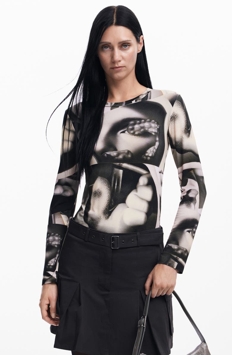 Desigual Surrealismo Long Sleeve T-Shirt, Alternate, color, 