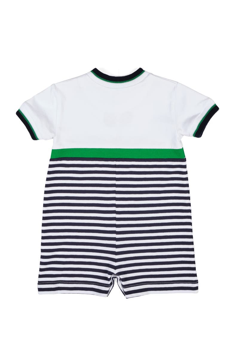 Florence Eiseman Stripe Knit Shortall with Tennis Rackets, Alternate, color, Navy/White