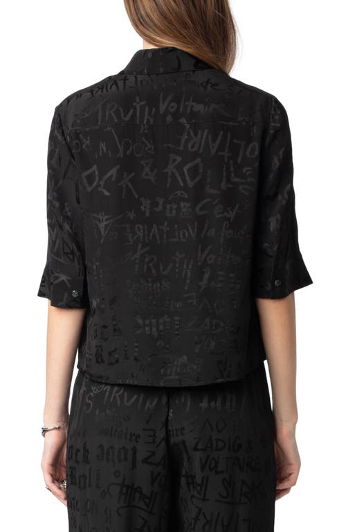 ZADIG & VOLTAIRE ZADIG & VOLTAIRE TELMOS JAC MANIFESTO PRINT SILK SHIRT