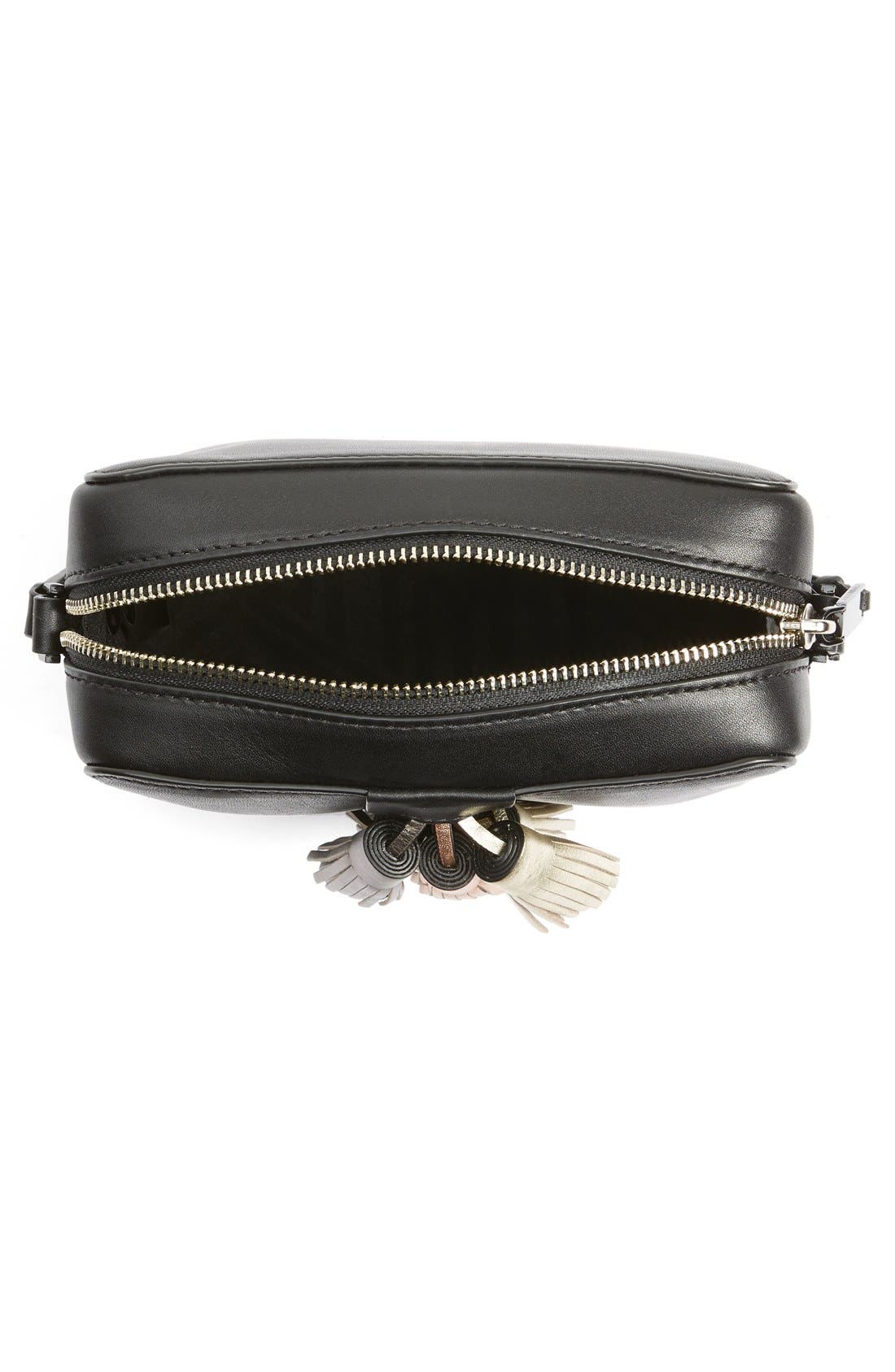 'Mini Sofia' Crossbody Bag, Alternate, color, BLACK METALLIC/ BLACK