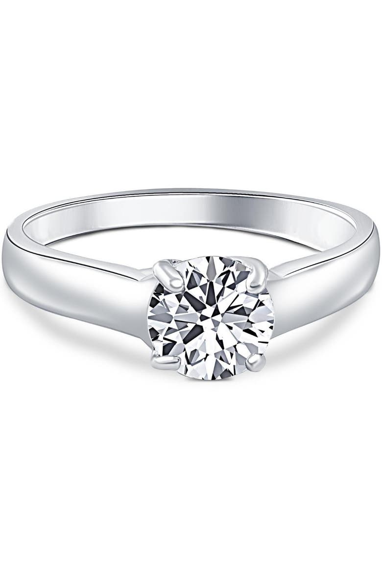 1 Ct Solitaire Round Cut Diamond Engagement Ring 14k Gold Lab Grown, Main, color, 14k White Gold
