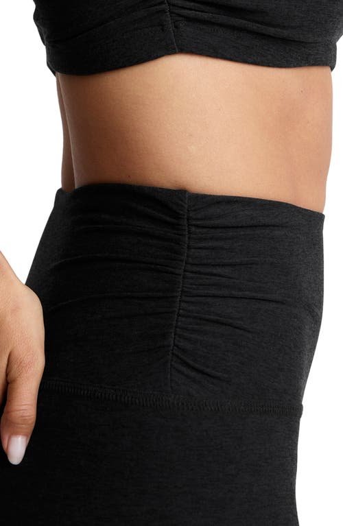 Beyond Yoga Space Dye Shirred Leggings In Darkest Night