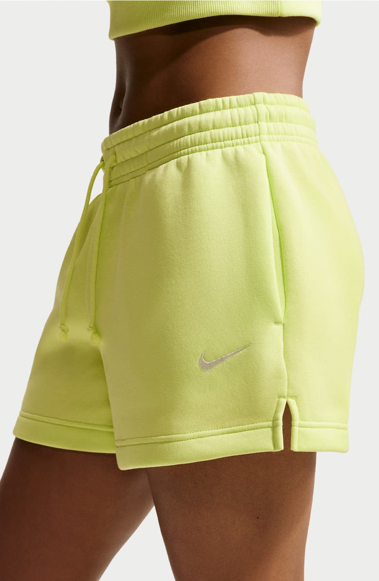 Nike Sportswear Phoenix Fleece Mid-Rise 4-Inch Shorts, Alternate, color, 736 Light Lemon Twist/Sail