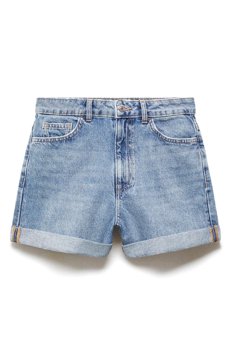 MANGO High Waist Mom Fit Denim Shorts, Main, color, 