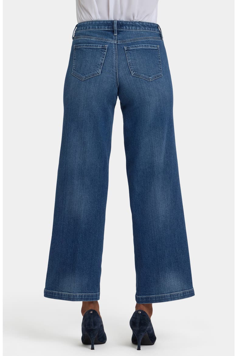 Teresa Rhinestone & Faux Pearl Wide Leg Jeans, Alternate, color, LAKE NOTRE DAME