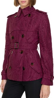 Burberry Short Paisley Lace Foxfield Trench Coat