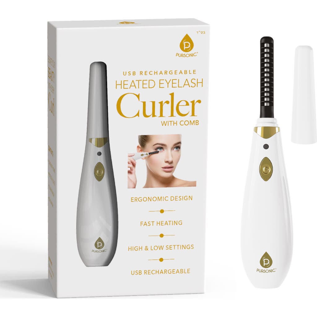 Pursonic Heated Eyelash Curler With Comb In White