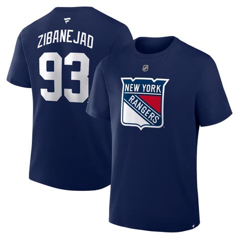 Men
s Fanatics Mika Zibanejad Navy New York Rangers Authentic Stack Name 
Number T-Shirt