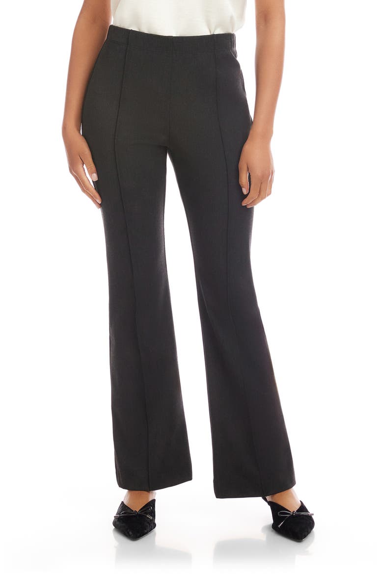 Serena Pintuck Pull-On Slim Flare Pants, Main, color, CHARCOAL