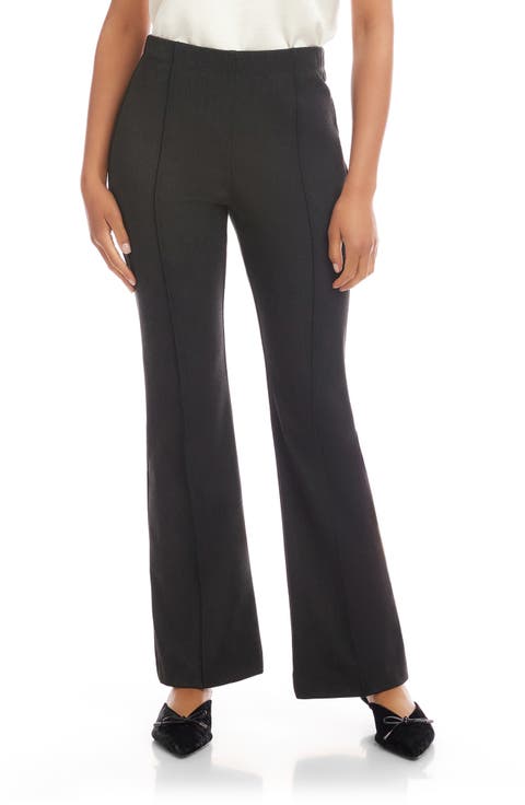 Serena Pintuck Pull-On Slim Flare Pants