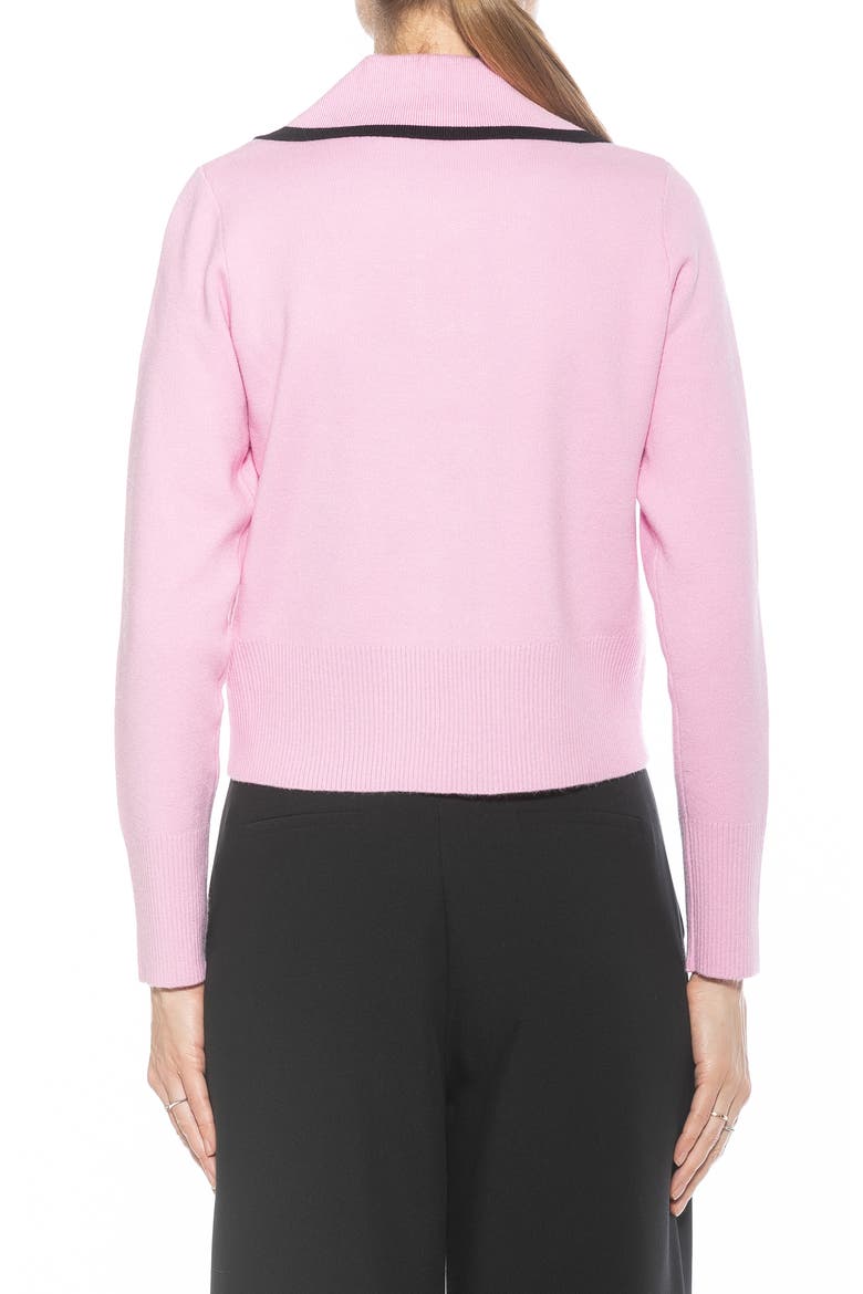 Mari Tipped Sweater Jacket, Alternate, color, PINK