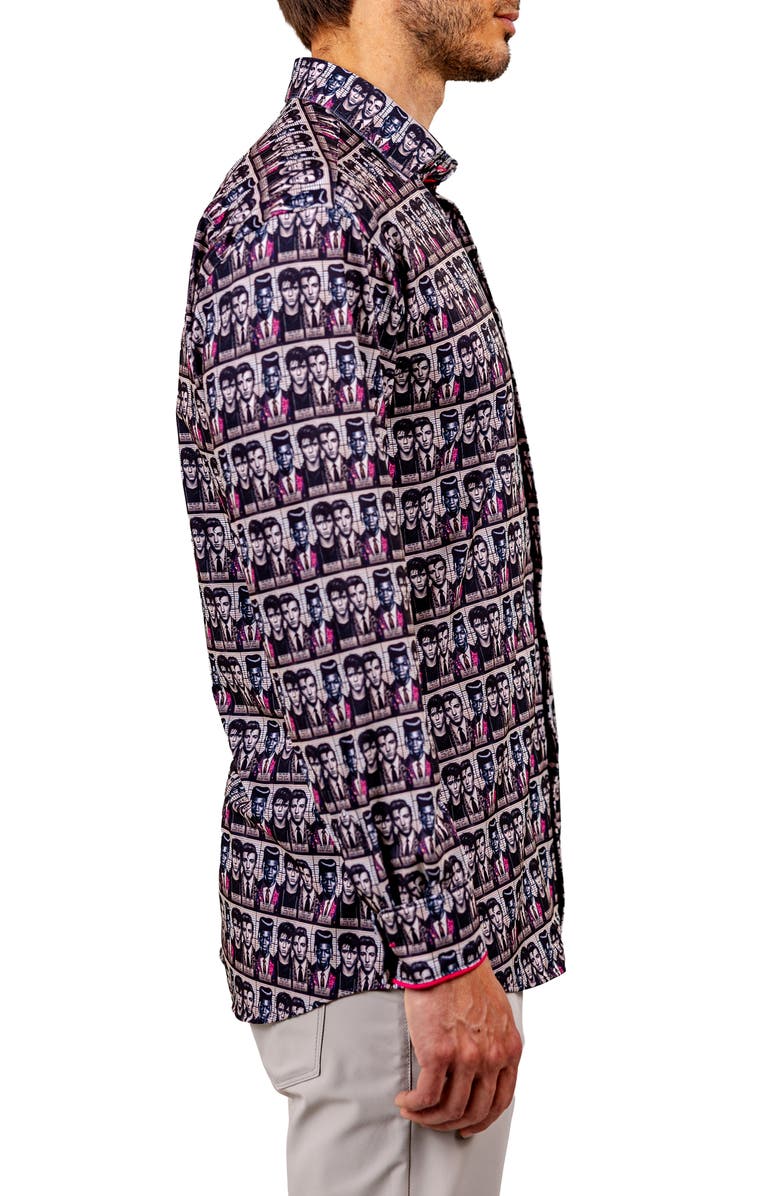 Maceoo Fibonacci Stretch Ascension 3321 Contemporary Fit Button-Up Shirt, Alternate, color, Black