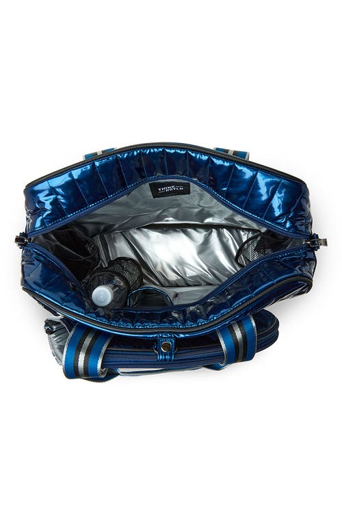 Think Royln Champion Tennis Bag In Glossy Navy Patent