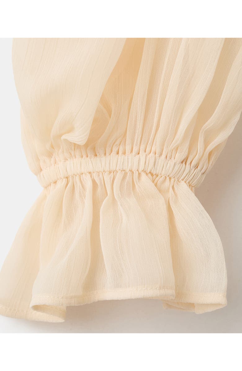MANGO Lace Contrast Ruffle Top, Alternate, color, Yellow