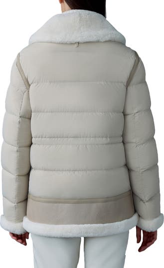 Mackage Vanna Mixed Media Genuine Shearling Down Puffer Coat