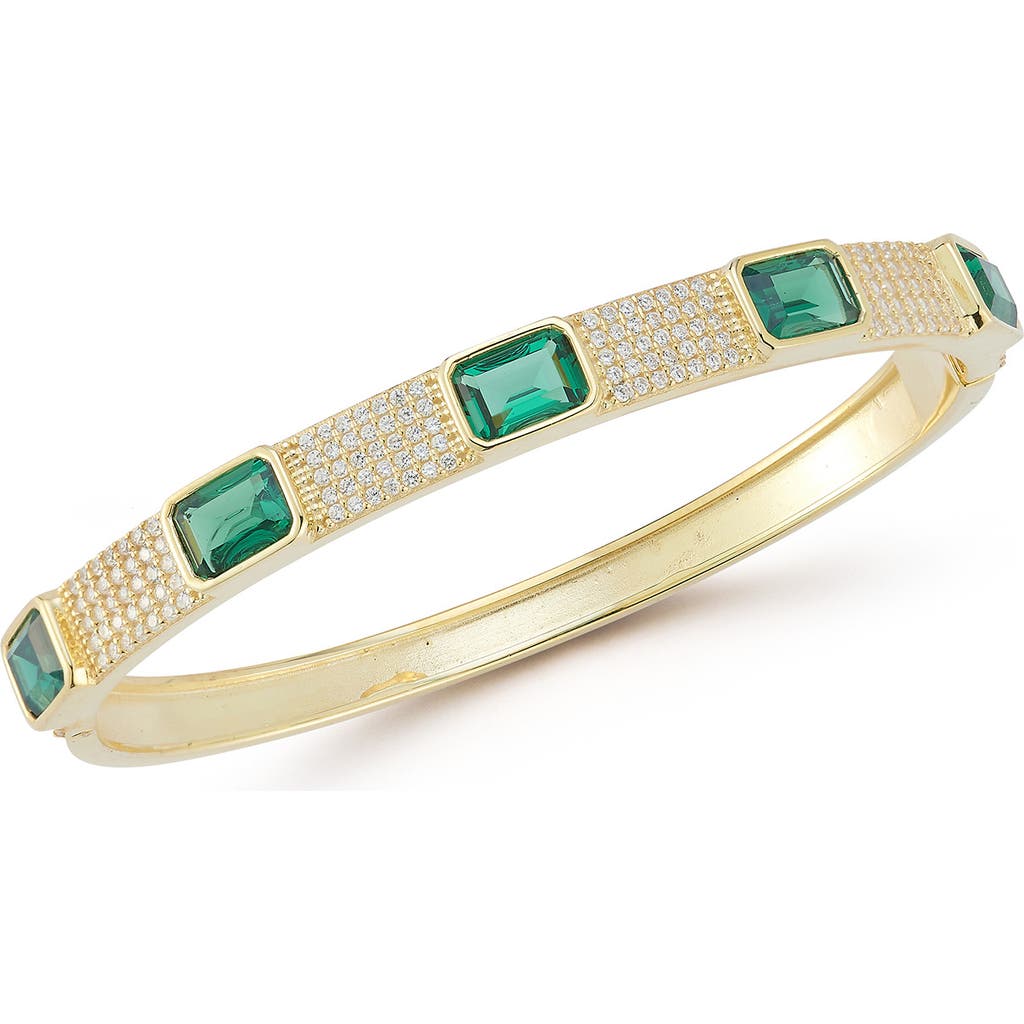 Sphera Milano Emerald Cut Cubic Zirconia Bangle In Gold