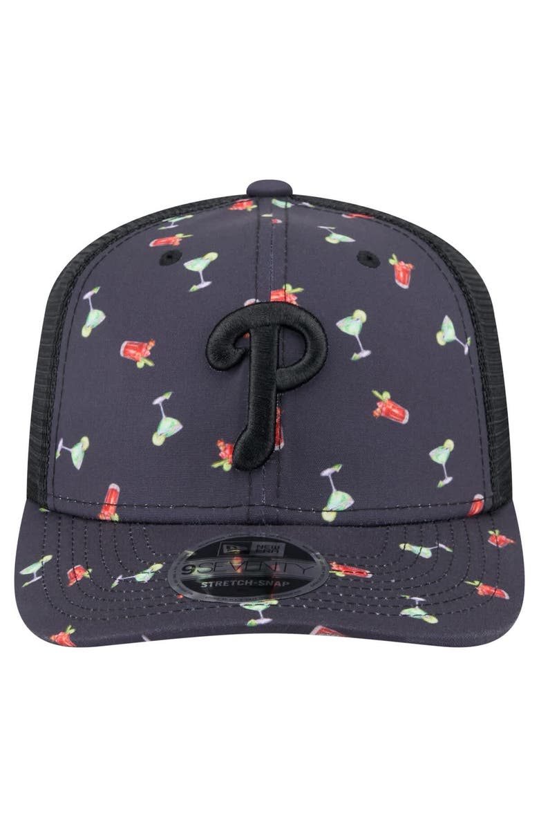 New Era Men's New Era Black Philadelphia Phillies Adventure Drinks Pattern 9SEVENTY Stretch-Snap Hat, Alternate, color, Navy