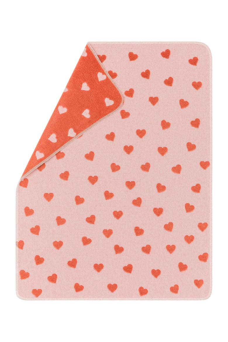 Carla Hearts Allover Baby Blanket, Main, color, Rosé