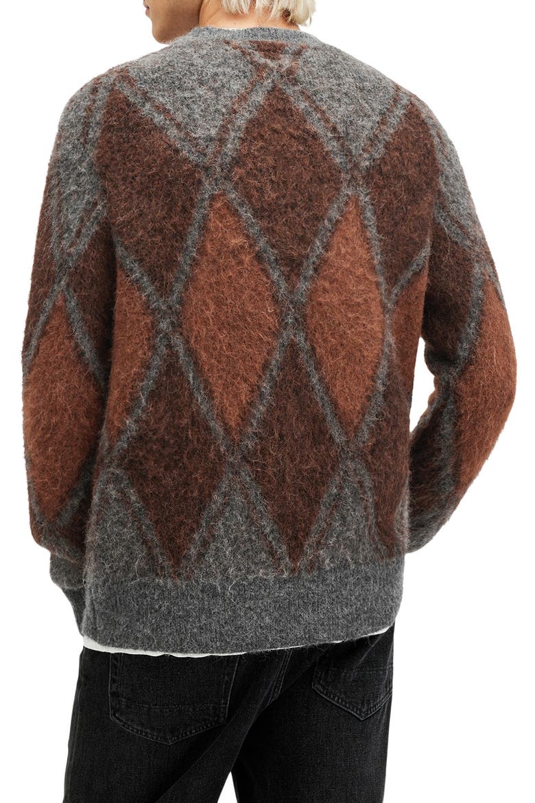 Mord Argyle Merino & Alpaca Blend Sweater, Alternate, color, CHARCOAL MARL
