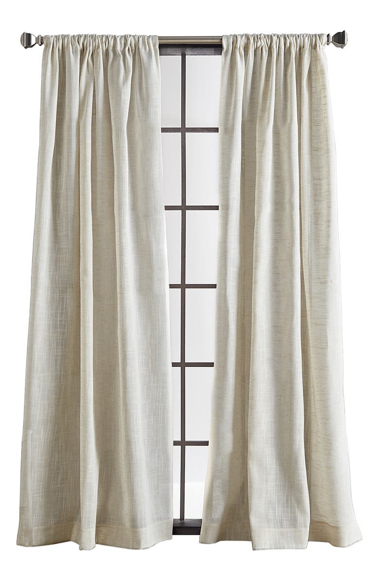 DKNY Set of 2 Classic Poletop Blackout Curtains, Main, color, Natural
