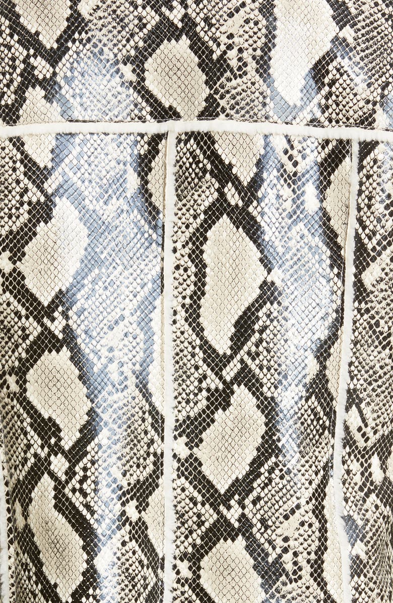 Stand Studio Maj Teddy Faux Fur & Snake Print Bonded Jacket, Alternate, color, 