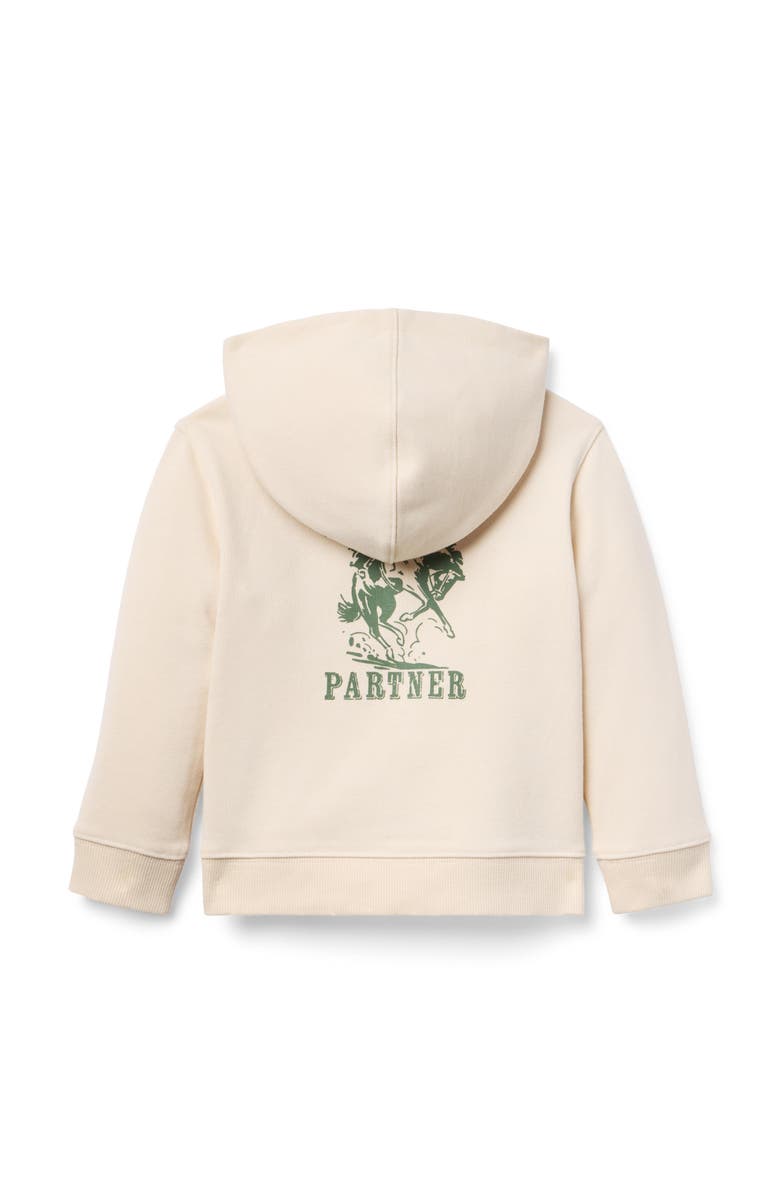 Janie and Jack Cowboy Hooded Sweatshirt, Alternate, color, Ivory