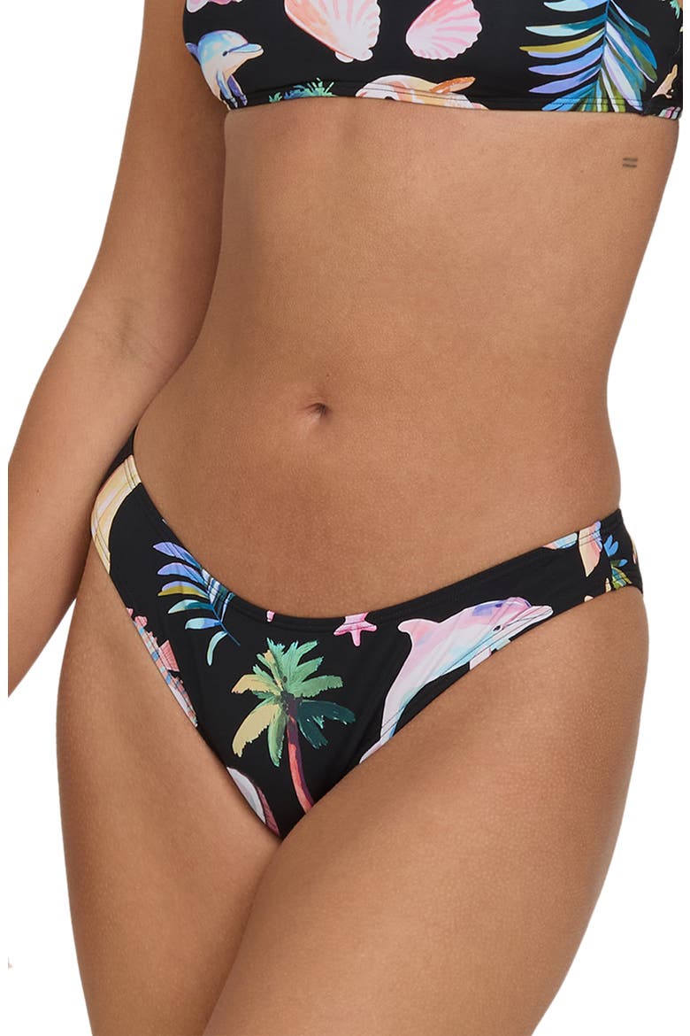 Party Wave Hike Bikini Bottoms, Alternate, color, BLACK PEBBLE