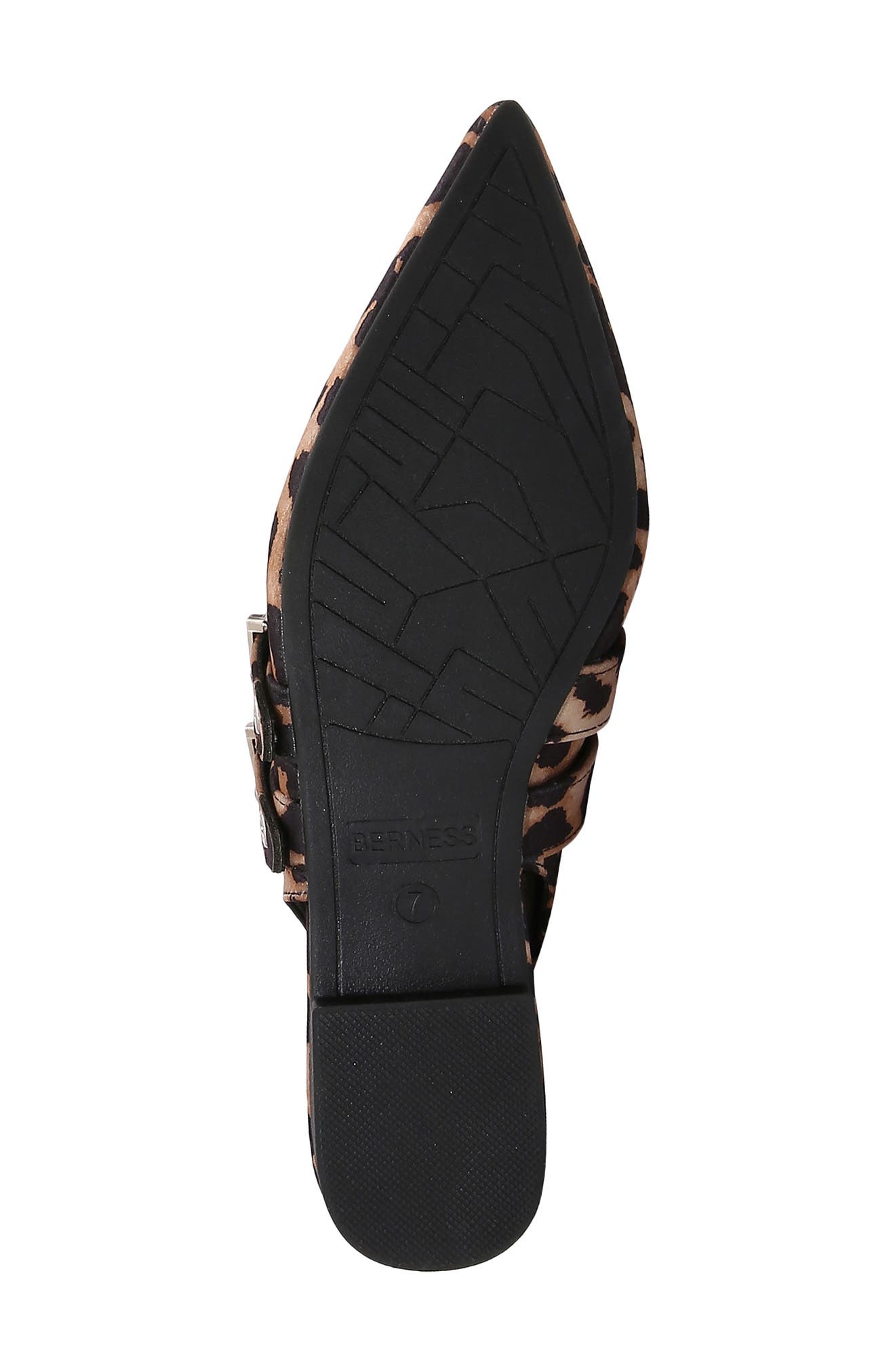 Fabiola Double Buckle Pointed Toe Slingback Flat, Alternate, color, LEOPARD