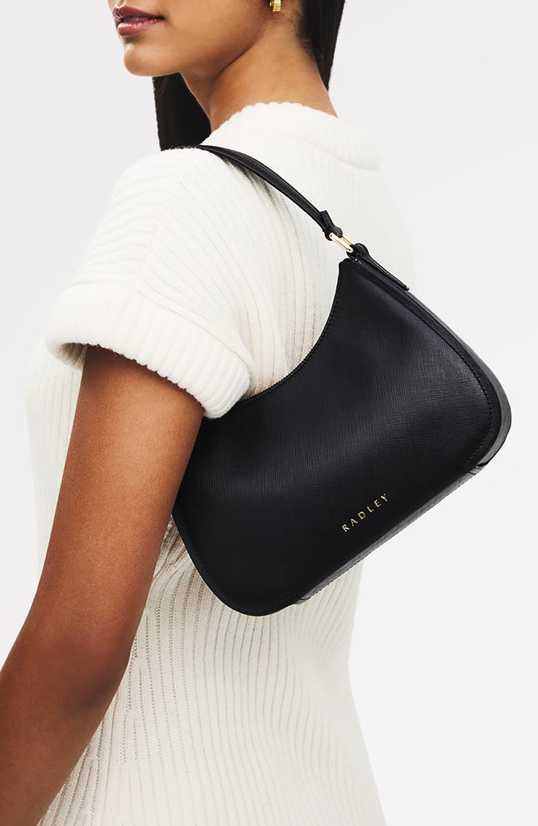 Radley Medium Crosby Leather Shoulder Bag, Alternate, color, Black