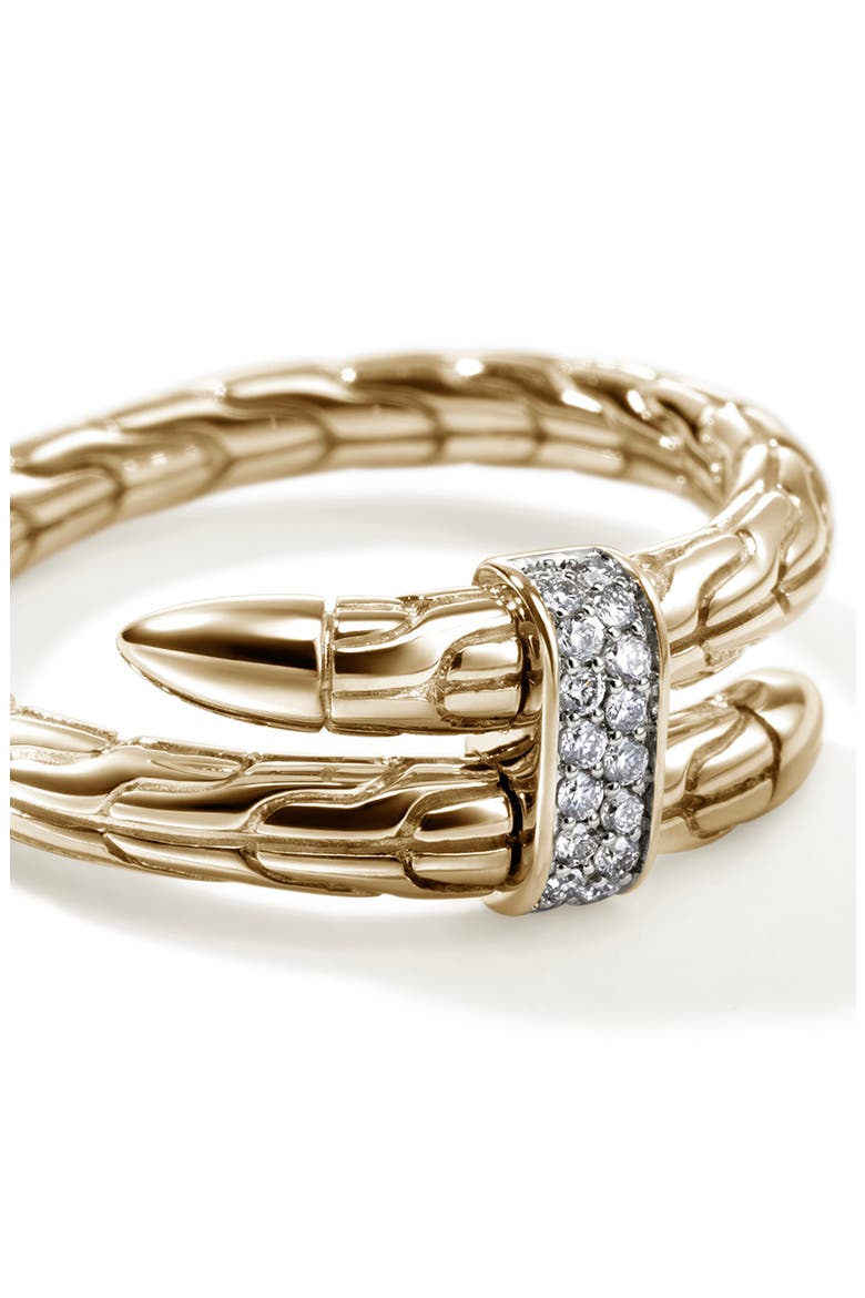 Spear 14K Gold Diamond Pave (0.08ct) Single Wrap Ring, Size 6, Alternate, color, 14K YELLOW GOLD