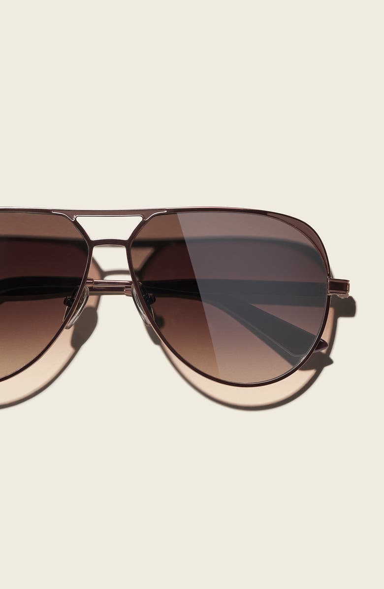 QUAY Open Tab 63mm Gradient Aviator Sunglasses, Alternate, color, Chocolate/ Brown Fawn