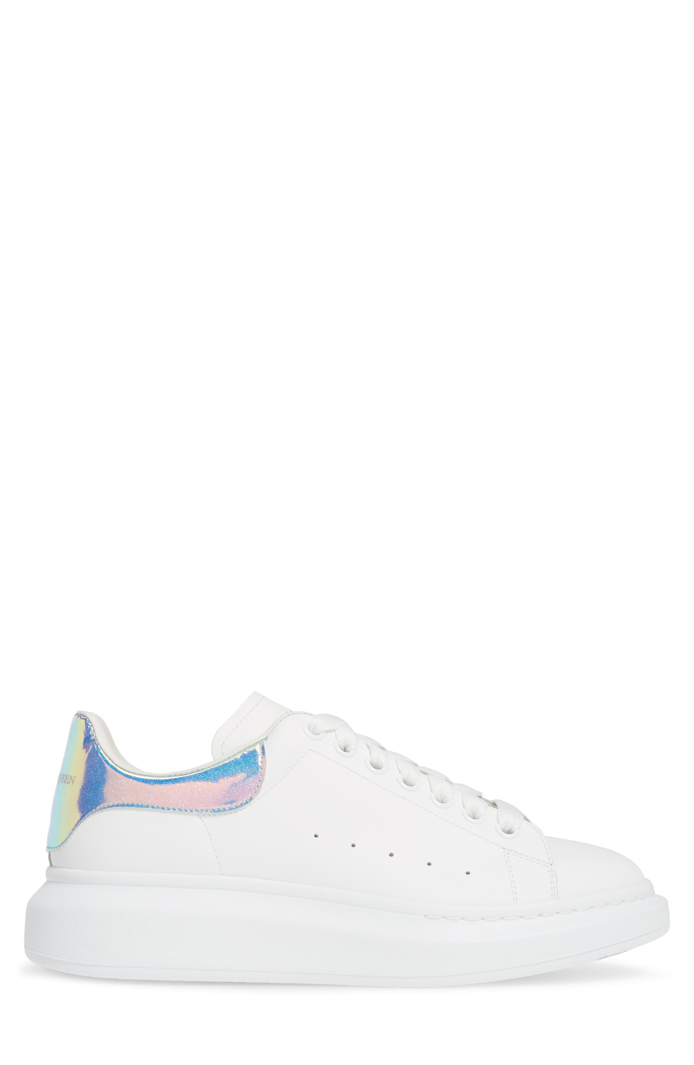 Alexander McQueen Oversize Low Top Sneaker, Alternate, color, WHITE/ WHITE/ BLUE