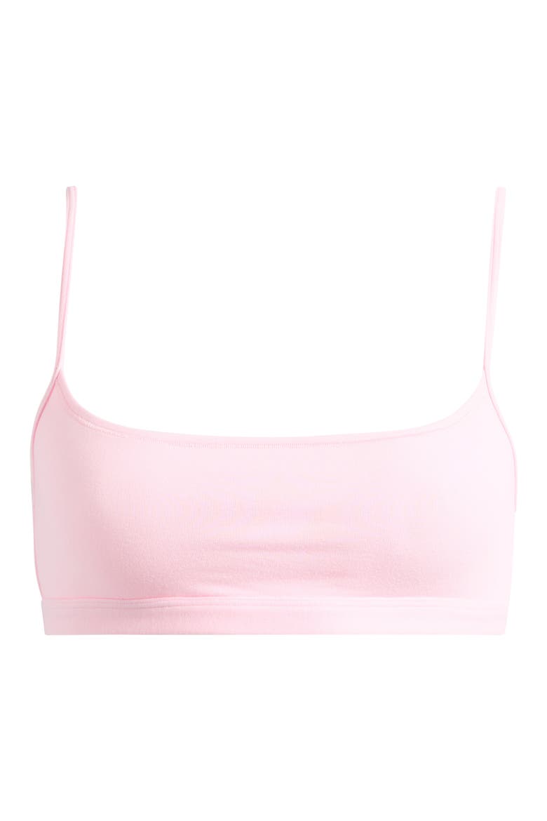 Everyday Cotton Scoop Bralette, Main, color, PEONY