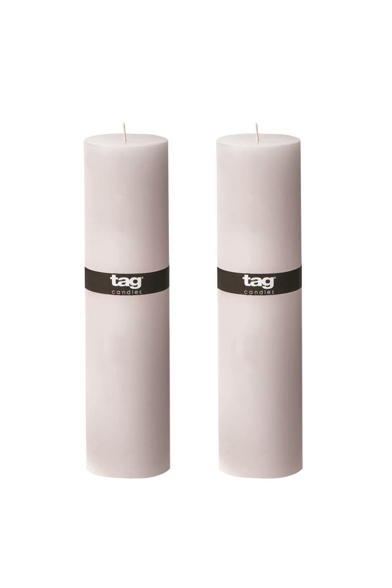 Chapel White Pillar Candle Unscented Long Burning Set of 2, Main, color, White