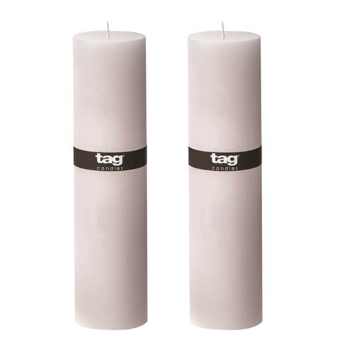 Chapel White Pillar Candle Unscented Long Burning Set of 2