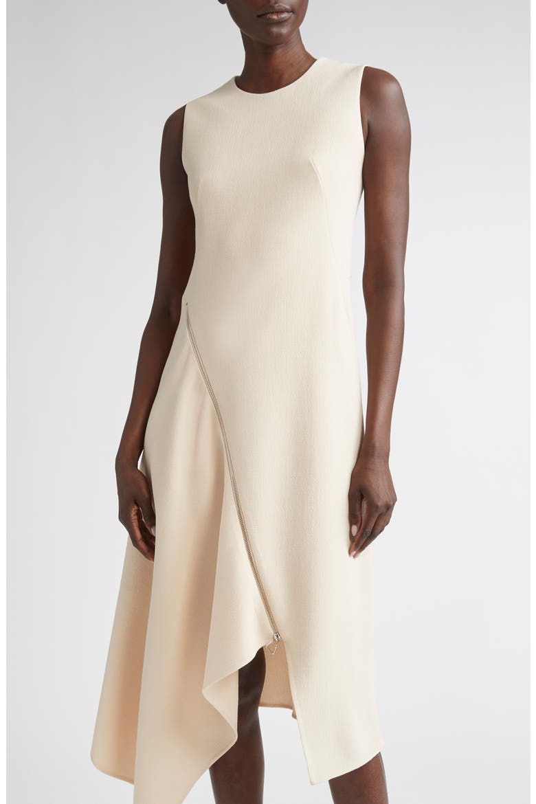 Asymmetric Sleeveless Wool Dress, Alternate, color, SEASHELL
