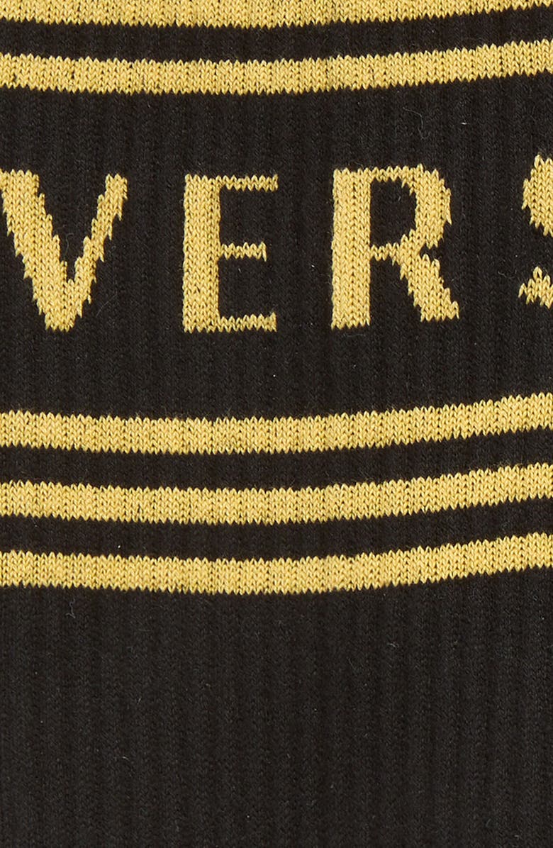 Versace '90s Logo Stripe Crew Socks, Alternate, color, 