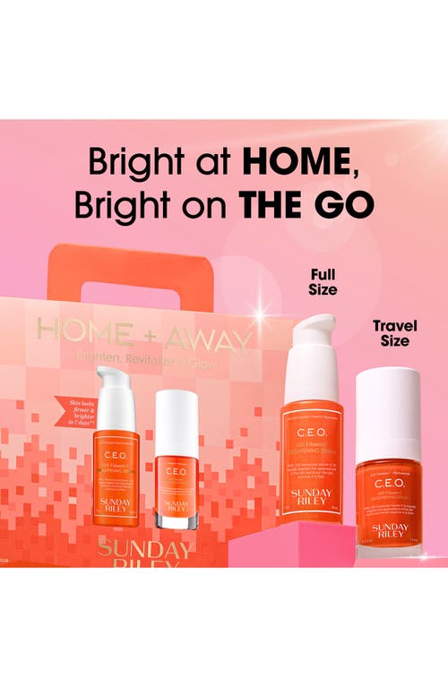 Sunday Riley Home+ Away Brighten, Revitalize + Glow With Ceo 15% Vitamin C Serum Home + Away Brighten, Revitalize In Multi