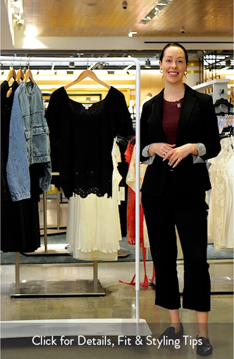 Pintuck Eyelet Embroidered Cap Sleeve Cotton & Modal Top, sales video thumbnail