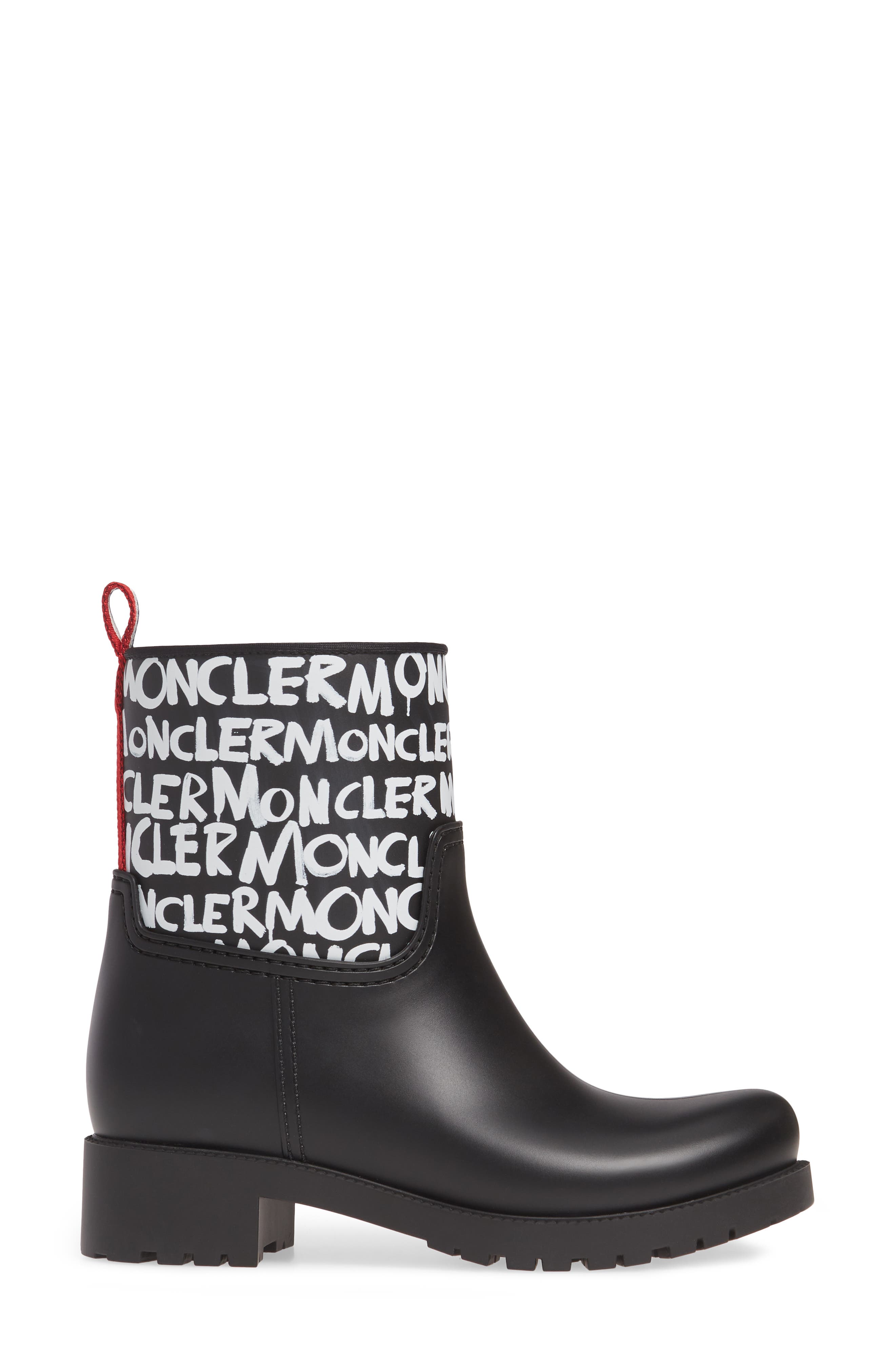 Moncler Ginette Logo Waterproof Rain Boot, Alternate, color, 