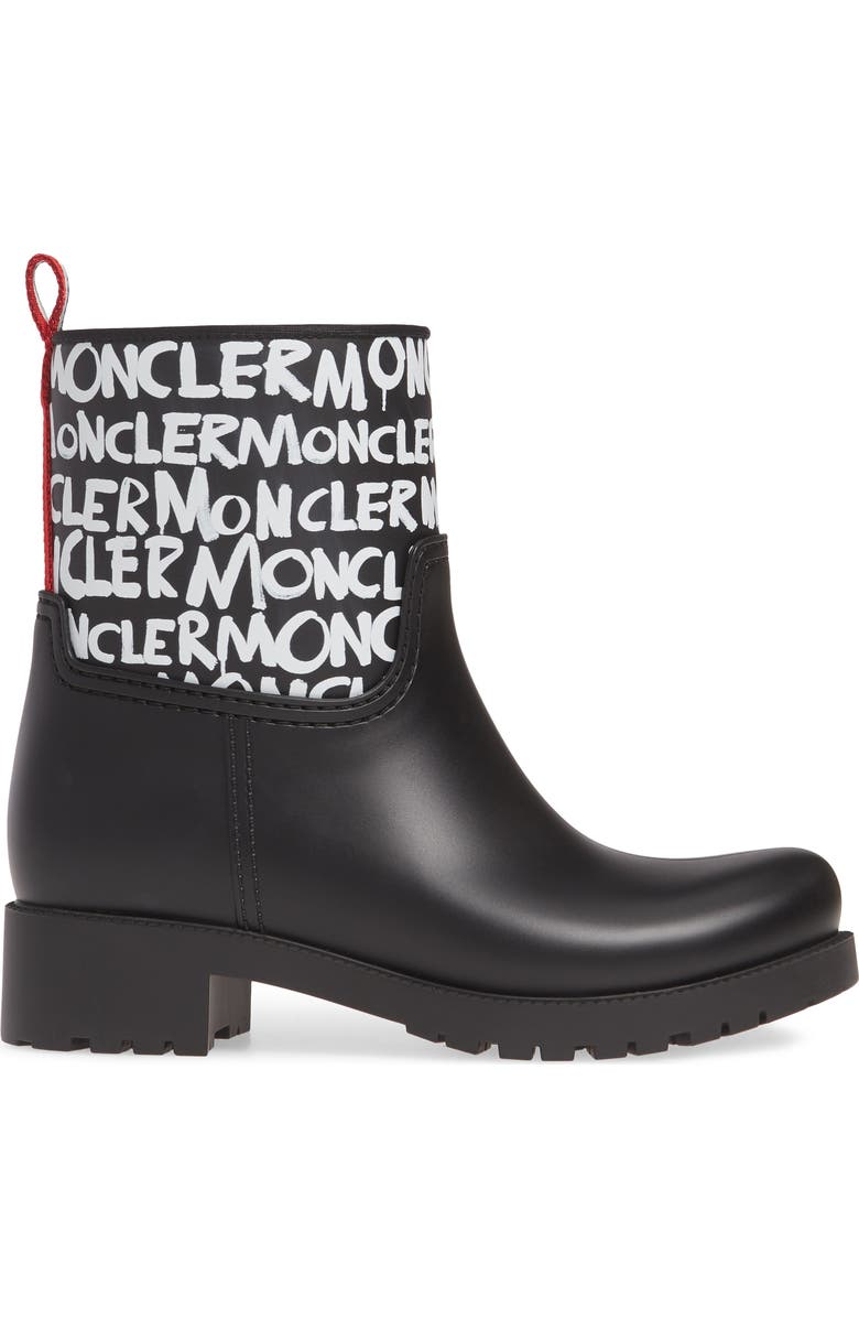 Moncler Ginette Logo Waterproof Rain Boot, Alternate, color,