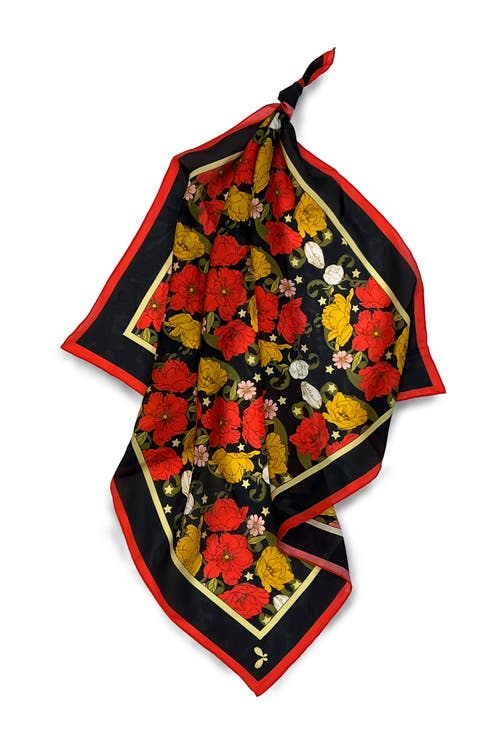 Henelle Women's Black Night Bloom Silk Bandana In Night Bloom