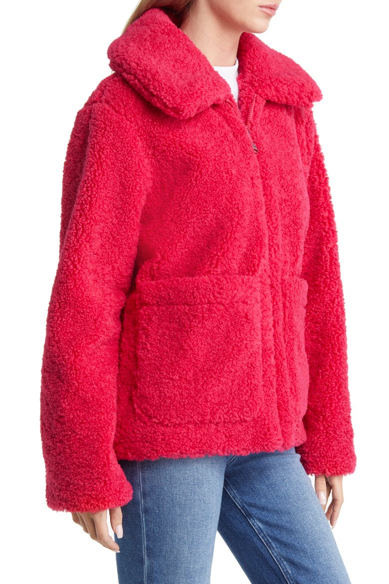 Fleece Teddy Jacket, Alternate, color, PINK