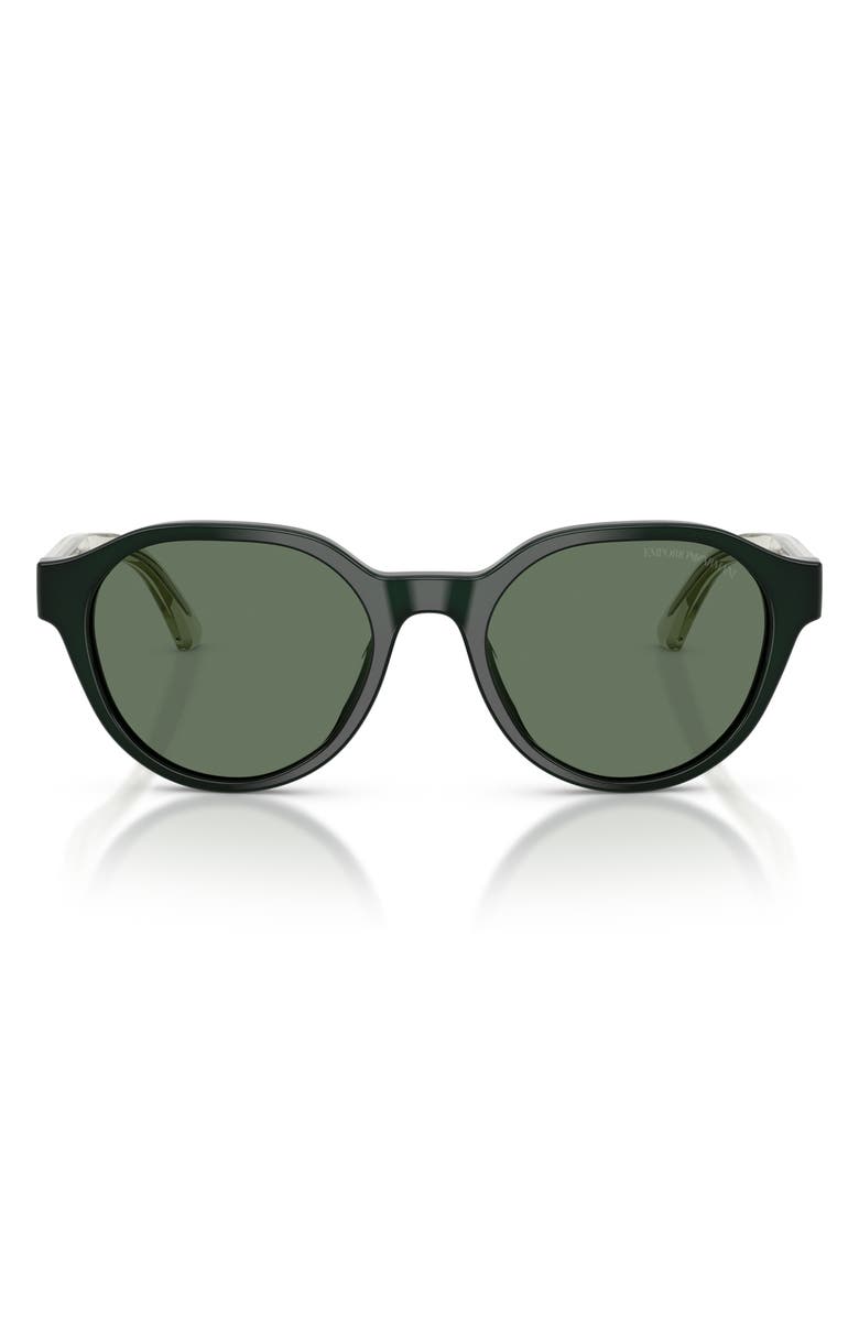 Emporio Armani Kids' 48mm Small Phantos Sunglasses, Main, color, Shiny Green / Dark Green