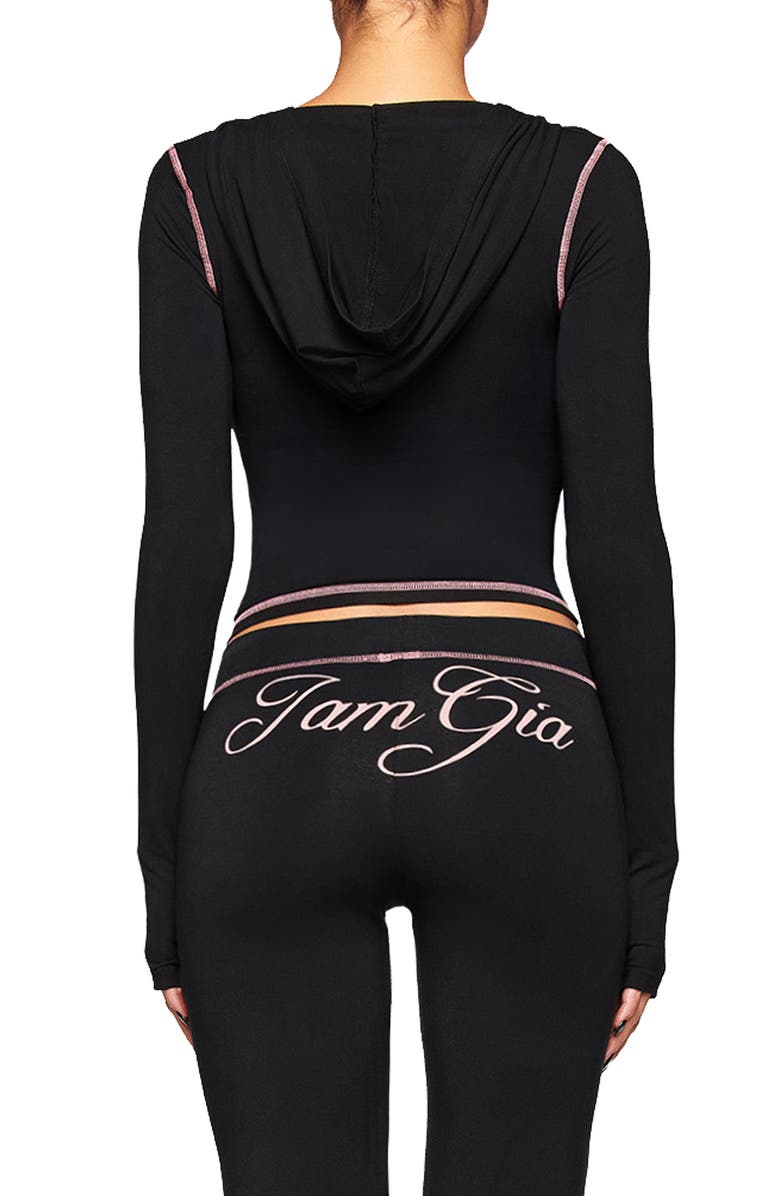 I.AM.GIA Blare Crop Hoodie, Alternate, color, Black