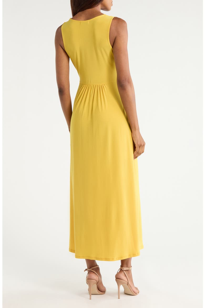 Sleeveless V-Neck Midi Dress, Alternate, color, MUSTARD