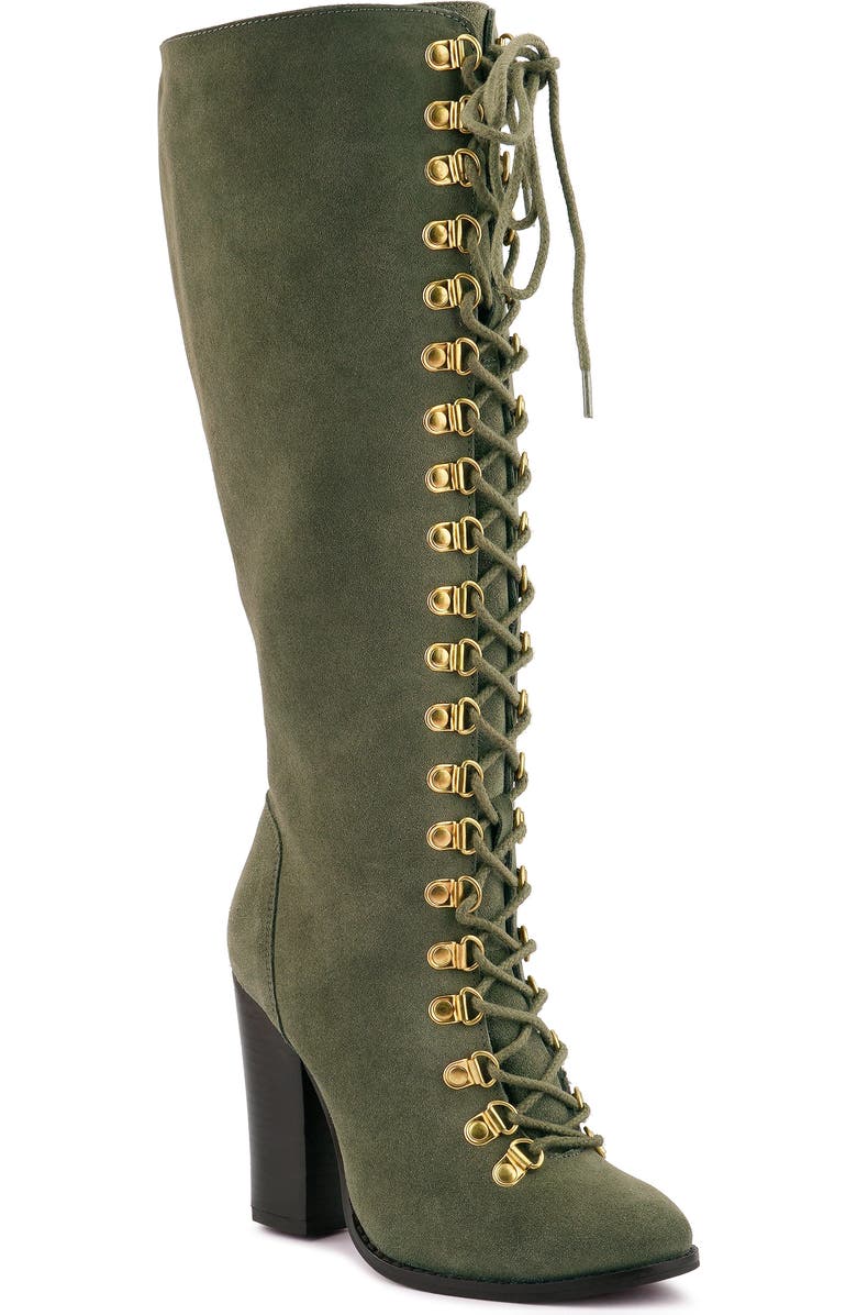 Rag & Co Street Slay Knee High Boot, Main, color, Olive